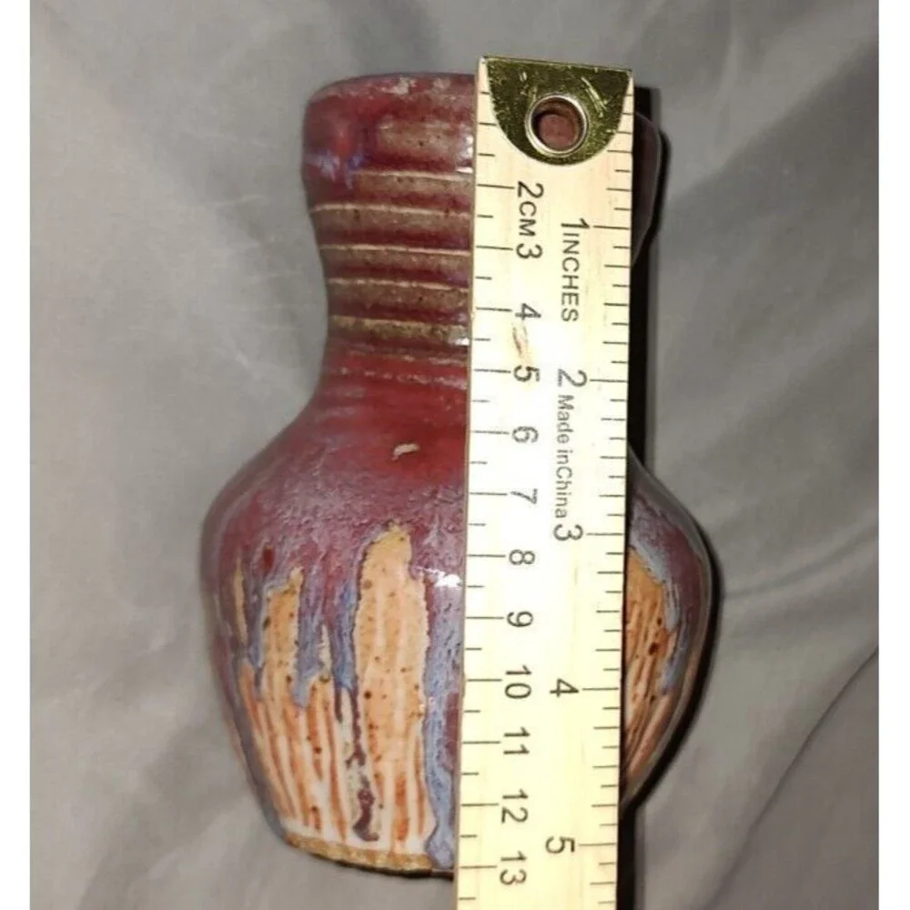 Drip Vase, Art Pottery, Glazed, 5.5